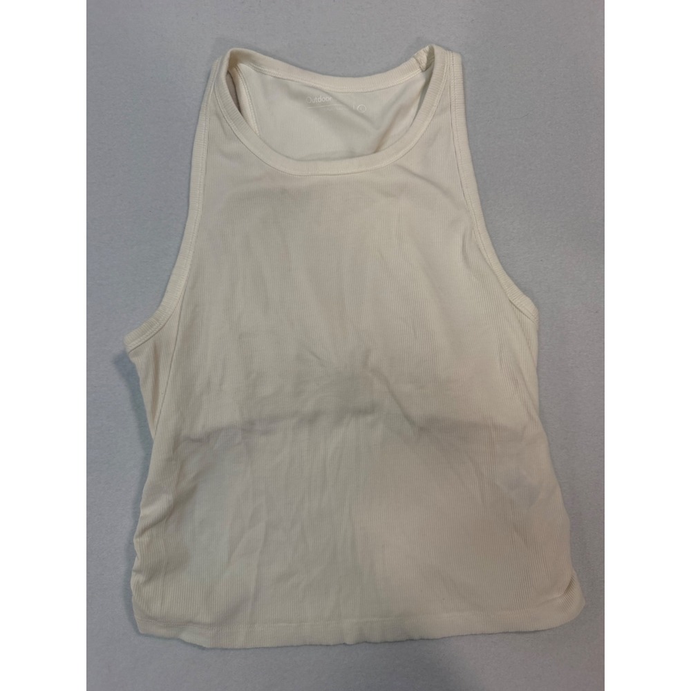 Outdoor Voices Move Free Tank Top Ribbed Shelf Bra Bone White OV113W Large